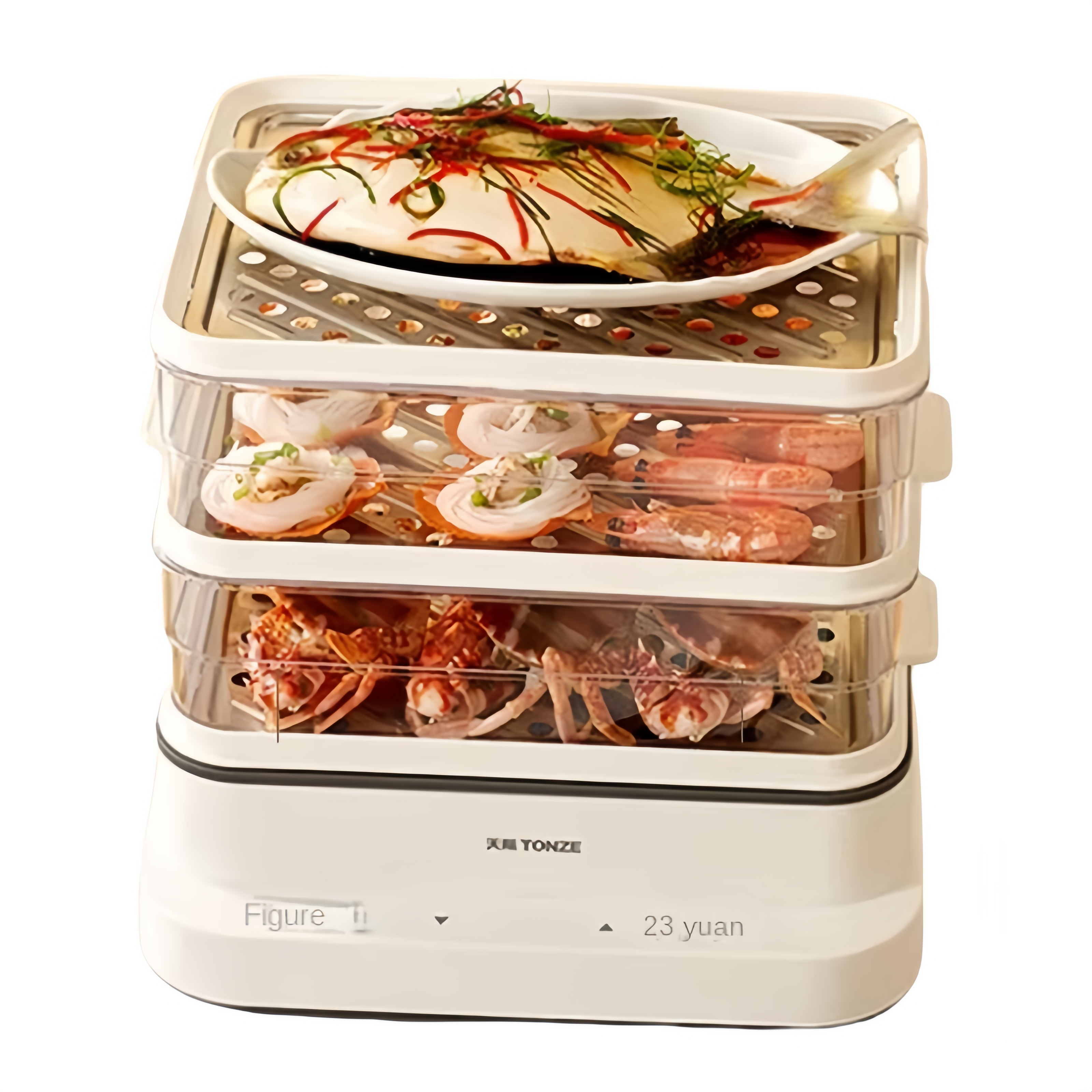Smart Home Kitchen - 32L Smart Electric Steamer - 3-Tier