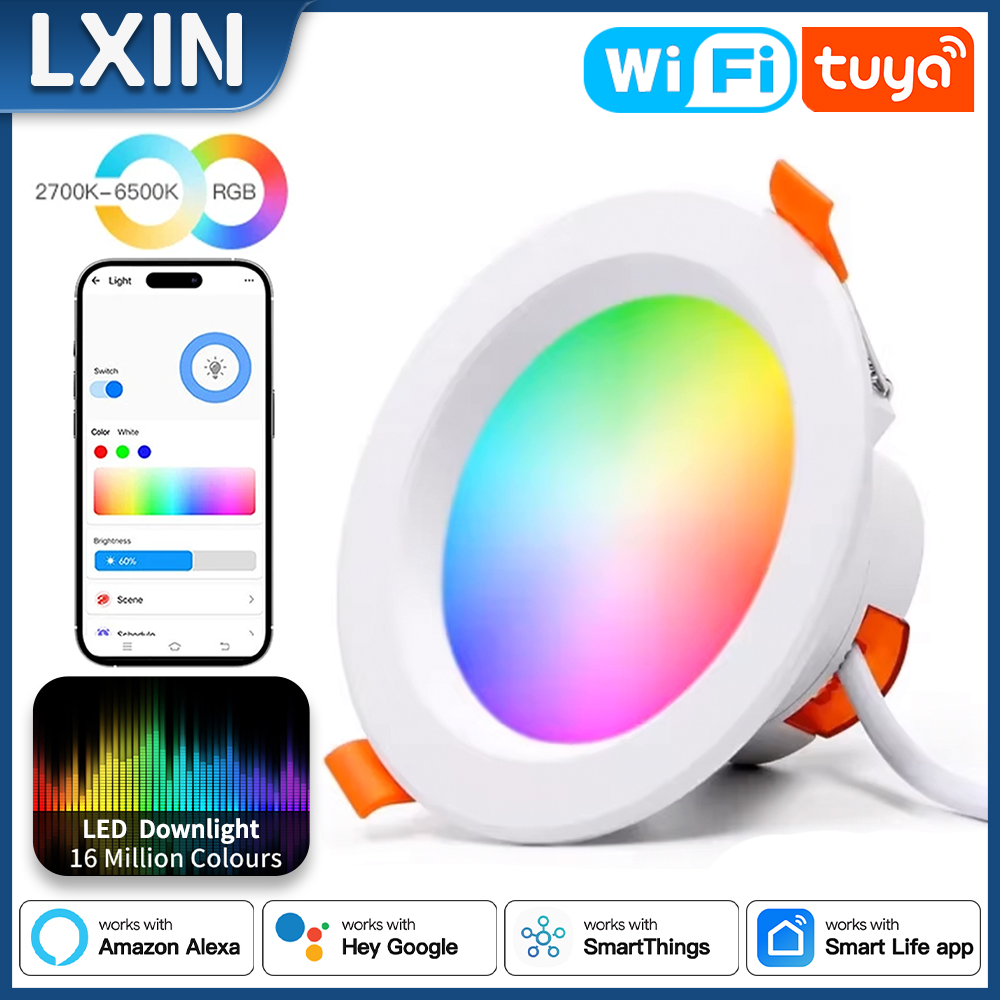 Alexa Compatible Bulb - LXIN tuya Downlight WIFI, 7/9/12/15 Smart