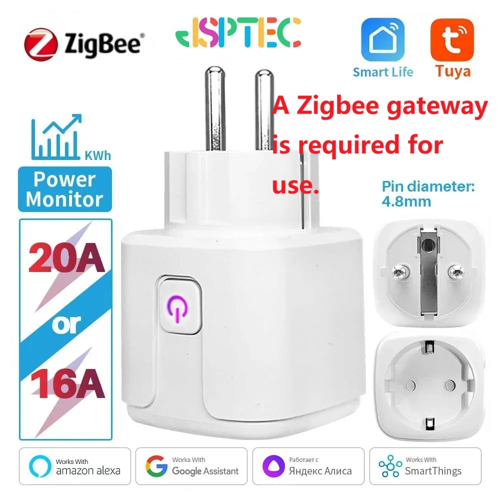 Smart Home Yandex - Tuya Zigbee Smart Plug 20A EU