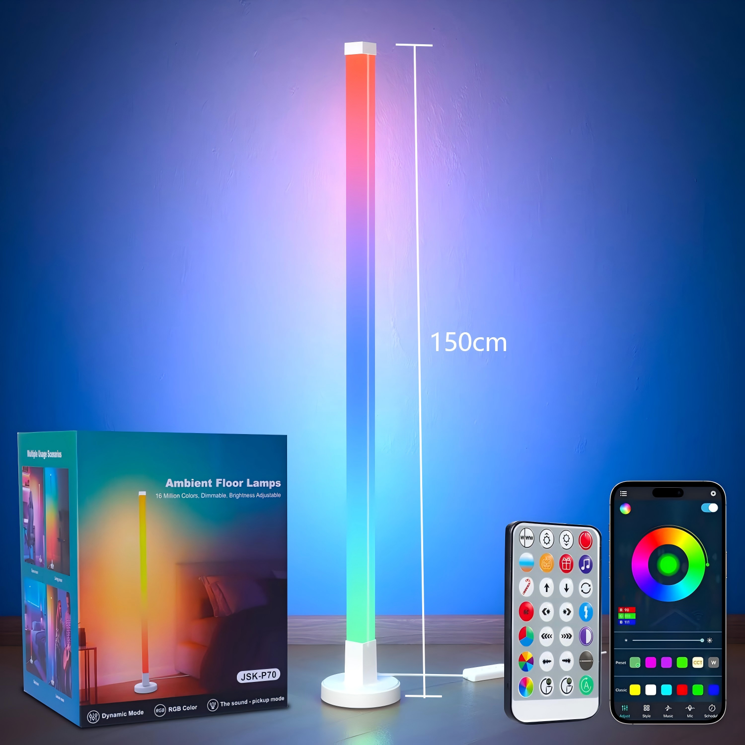 Smart Bulb - Corner Floor Lamp Smart RGB Corner