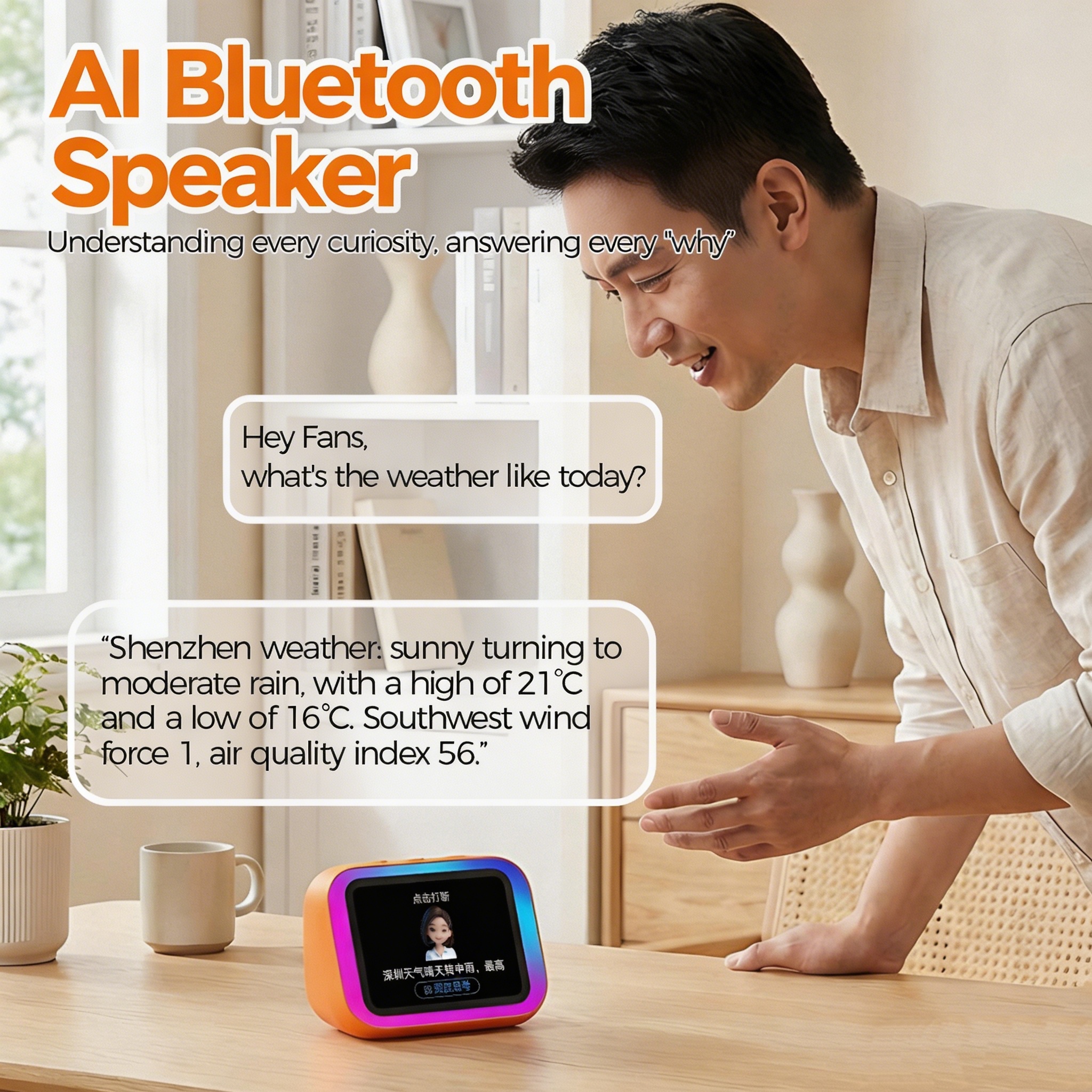 Smart Home Security - AI Bluetooth Speaker 5.4 AI voice