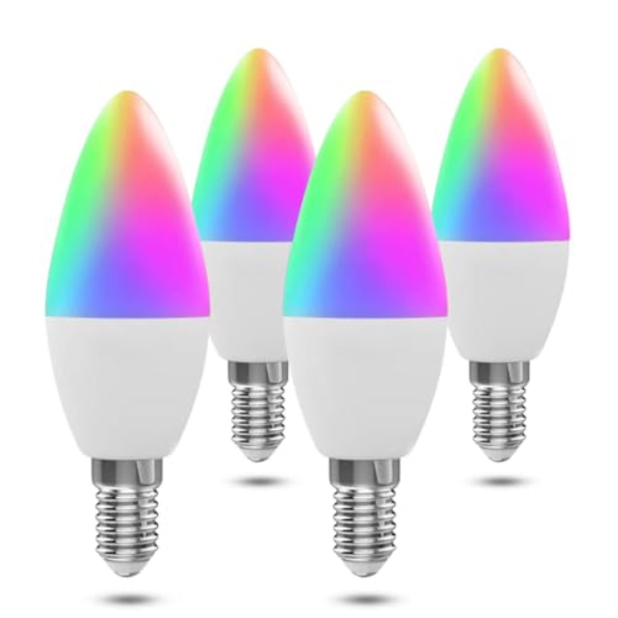 Alexa Compatible Bulb - Candelabra Smart Light Bulbs 60W Equivalent