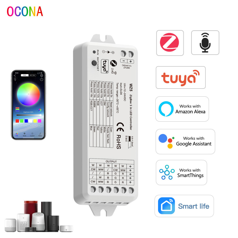 Smart Power Strip - ZigBee 3.0 LED Controller 5-in-1 Tuya