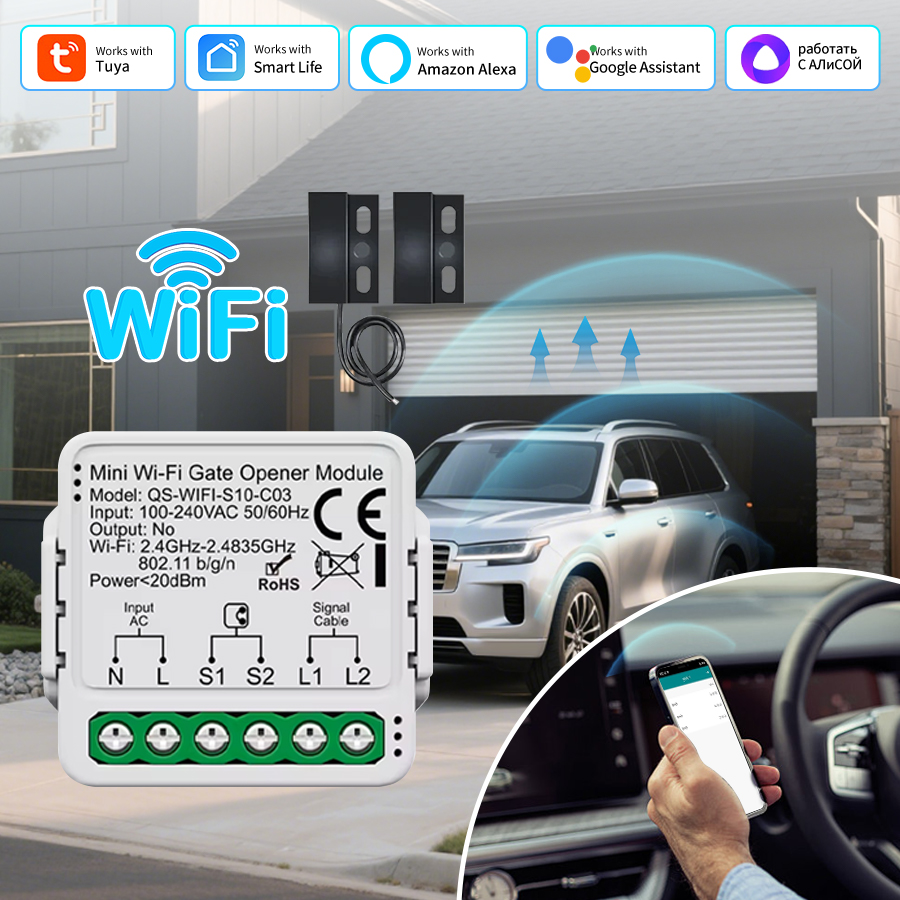Tuya Smart Garage Door Switch  - Smart Home Yandex reseña y precio