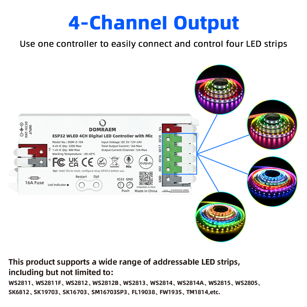 DOMRAEM ESP32 WLED Controller  - Alexa Compatible Bulb reseña y precio
