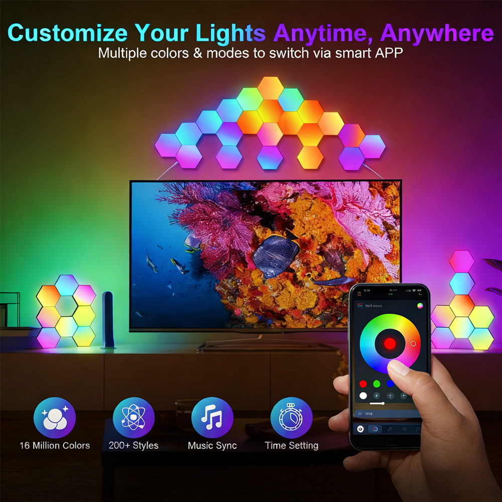 RGB 5V Hexagon LED Wall Light  - Alexa Compatible Bulb reseña y precio