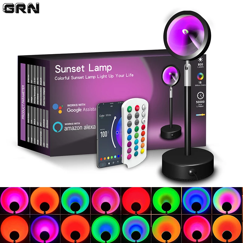 Smart LED Sunset Lamp Colorful - Smart Home Room reseña y precio