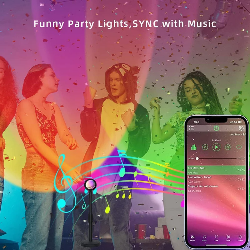Smart LED Sunset Lamp Colorful - Smart Home Room reseña y precio