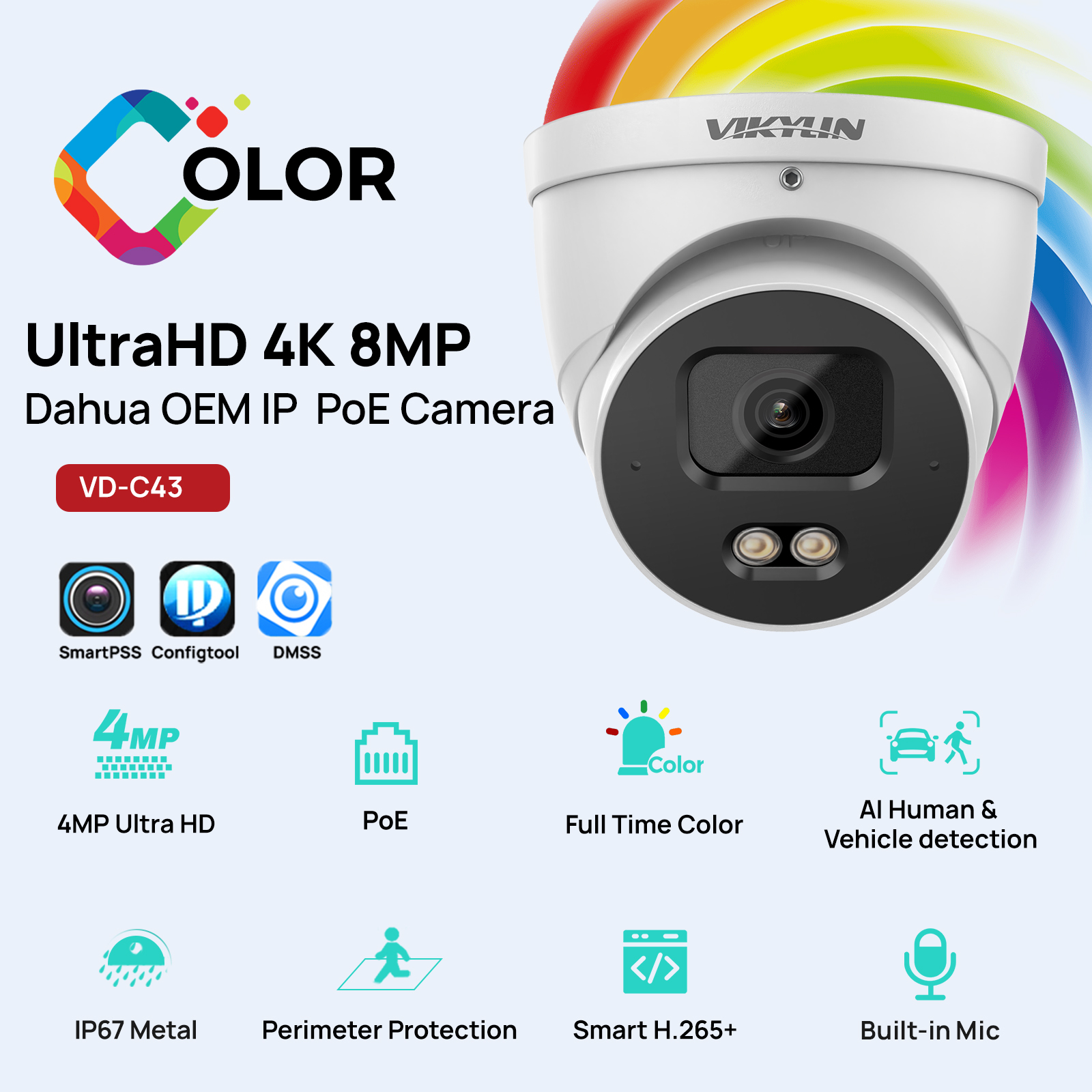 VIKYLIN 4MP Full Color IP Secu - Smart Home Login reseña y precio