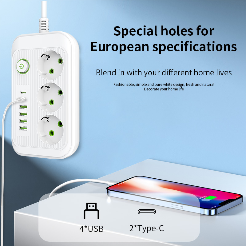 EU Plug AC Outlet Smart Power  - Smart Power Strip reseña y precio