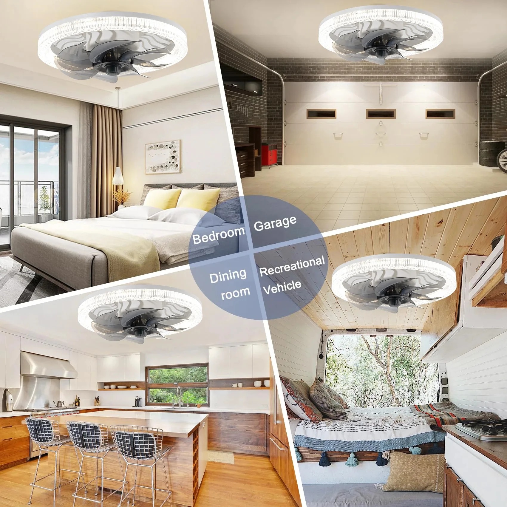 Smart LED Ceiling Fan Light wi - Smart Bulb reseña y precio