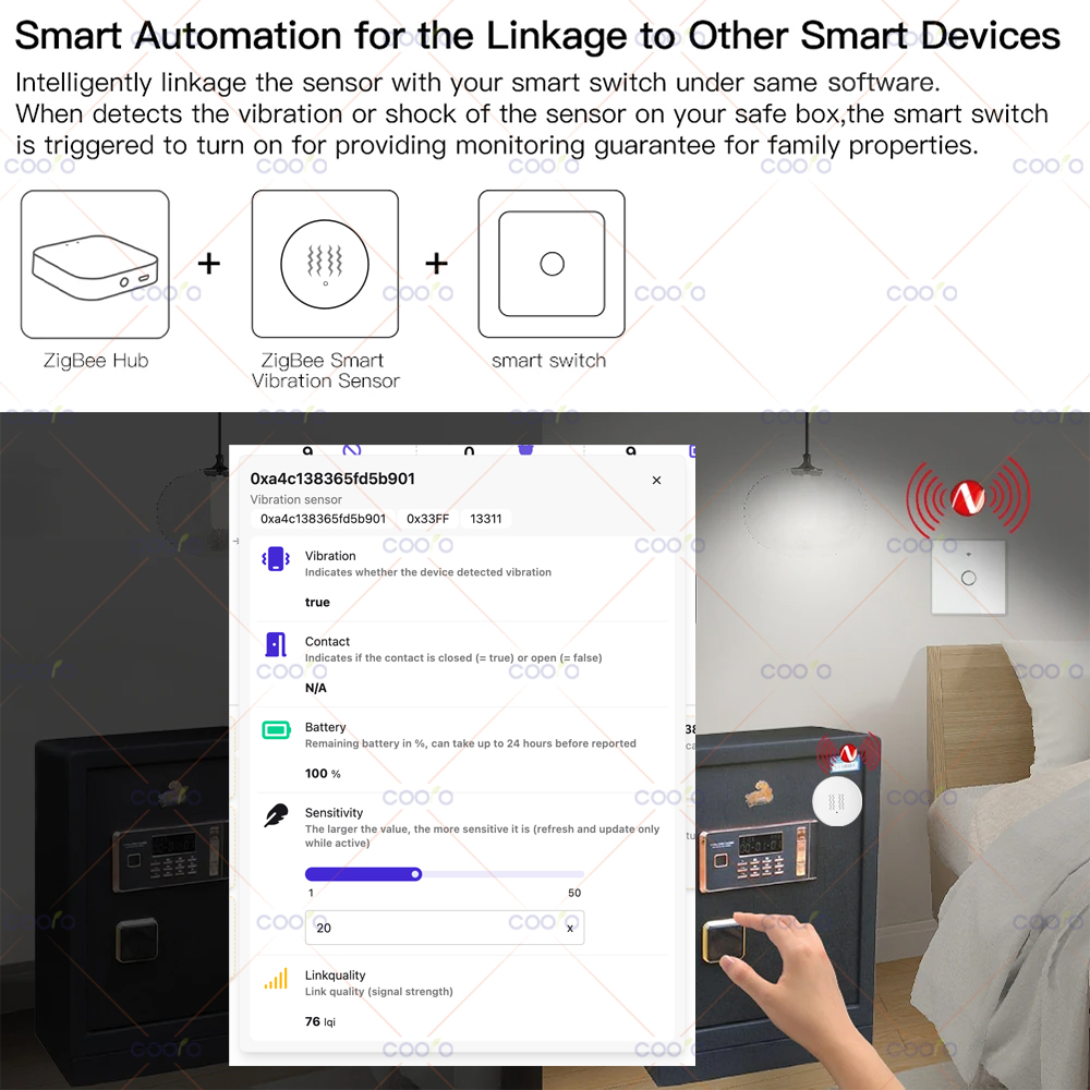 ZigBee 3.0 Vibration Sensor Re - Smart Home Tools reseña y precio