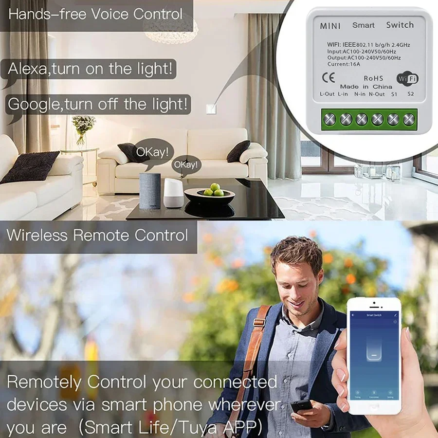 Tuya WiFi Smart Switch Module  - Smart Home Assistant reseña y precio