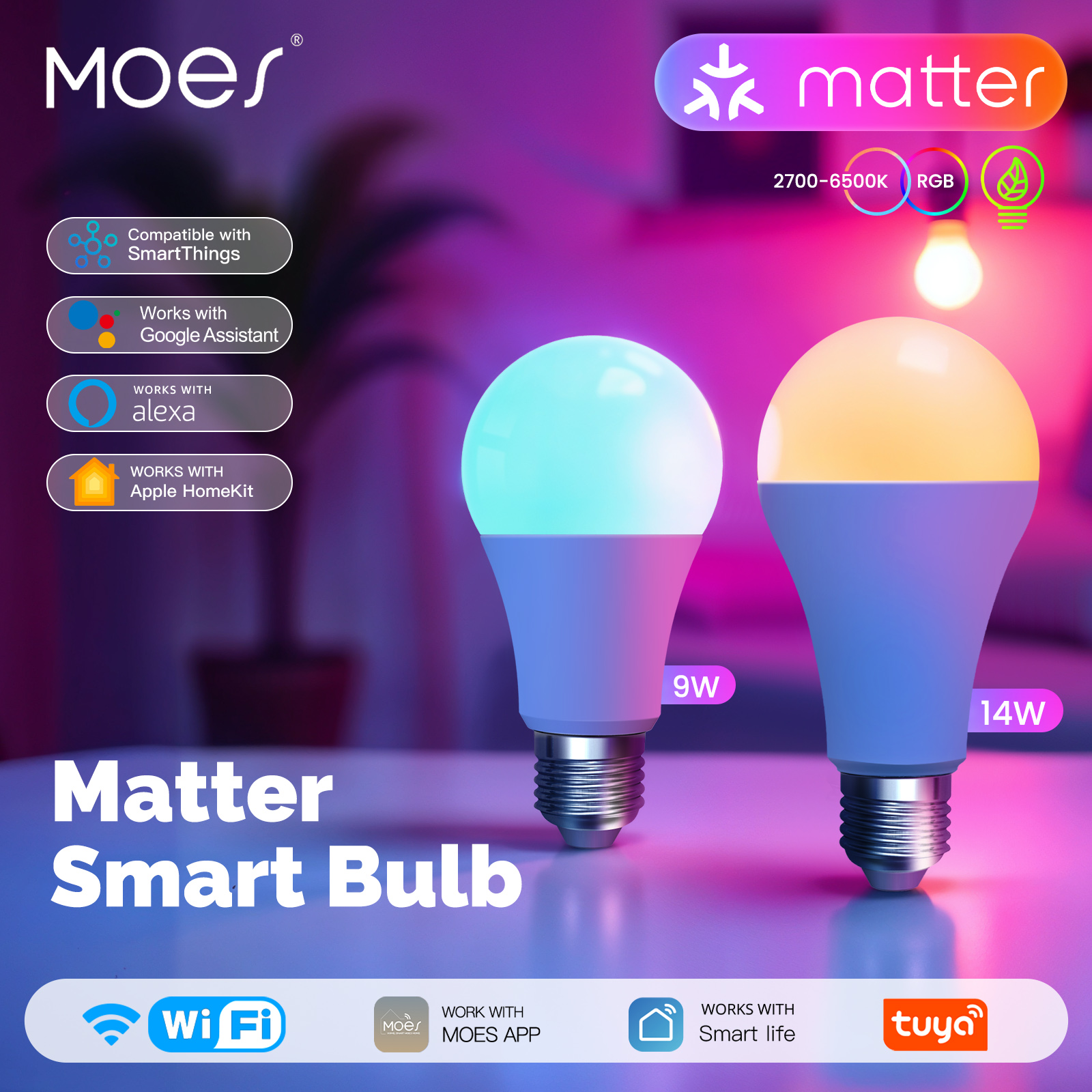 MATTER Smart Bulb WiFi RGB+CW  - Alexa Compatible Bulb reseña y precio