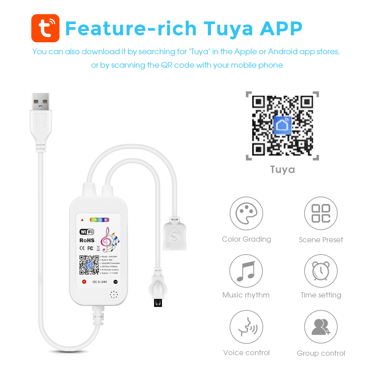 DC5V Tuya APP Wifi LED RGB Con - Alexa Compatible Bulb reseña y precio