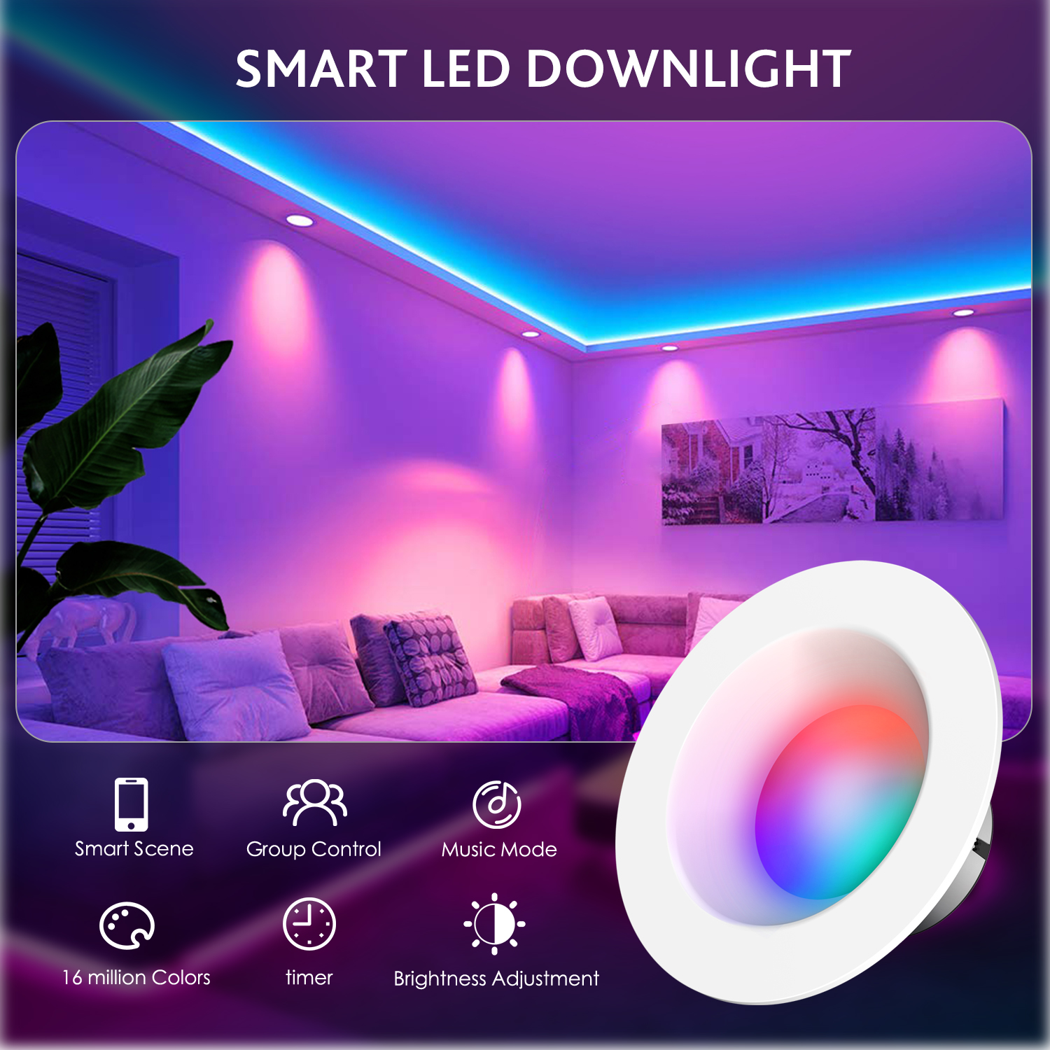 WIFI 5W LED Downlight 85-265V  - Alexa Compatible Bulb reseña y precio