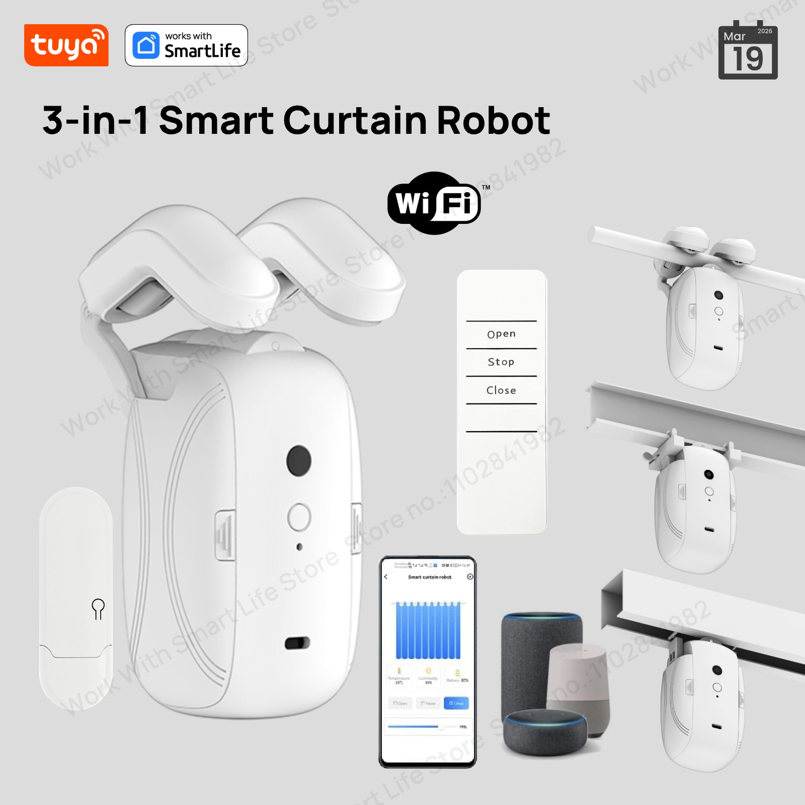 1/2PCS Tuya Smart WiFi Curtain - Smart Home Wifi Hub reseña y precio