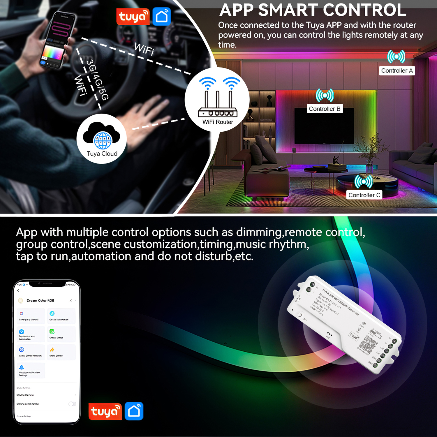 Tuya Wifi LED SPI RGBIC RGBWIC - Alexa Compatible Bulb reseña y precio