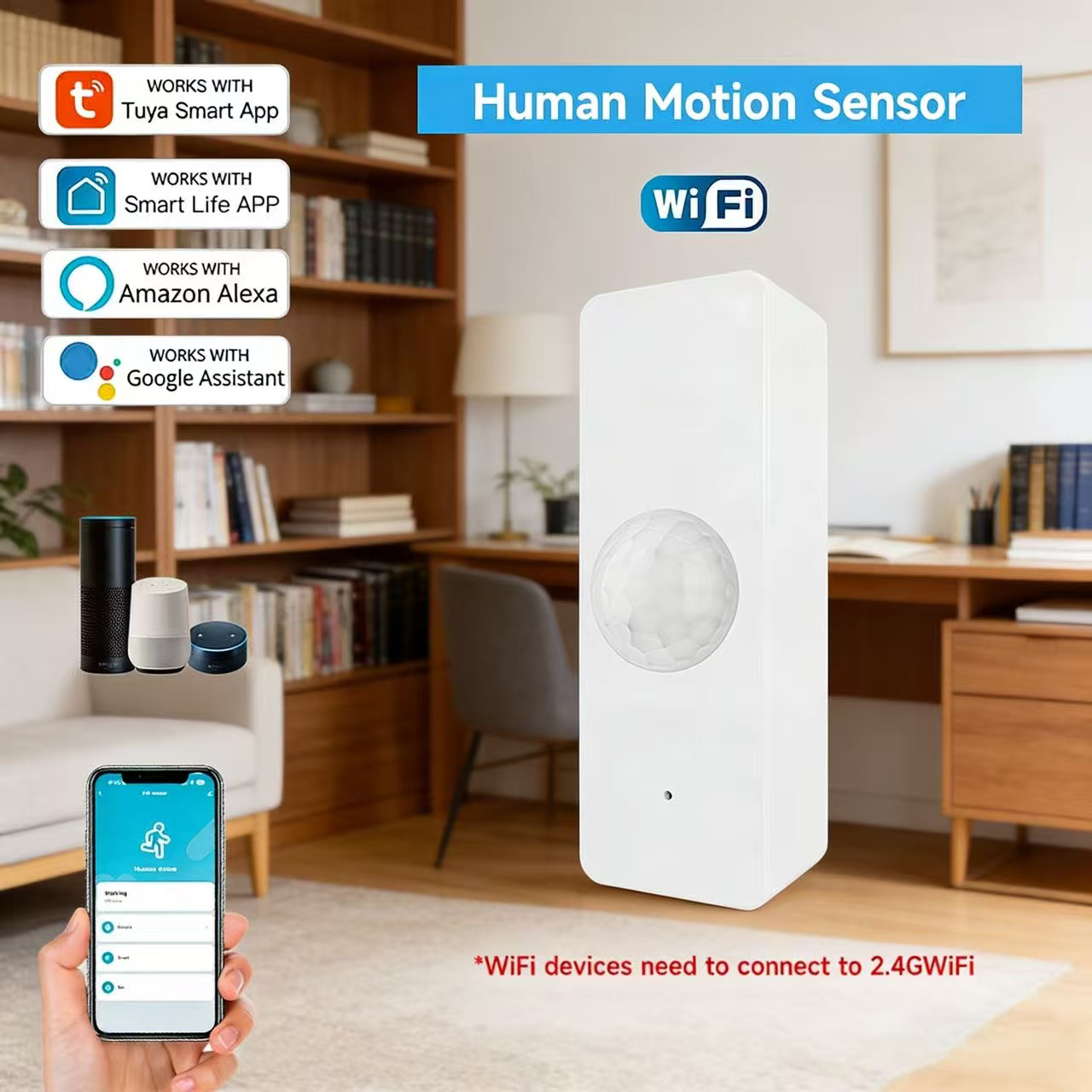 WiFi Smart PIR Motion Sensor T - Smart Home Security reseña y precio