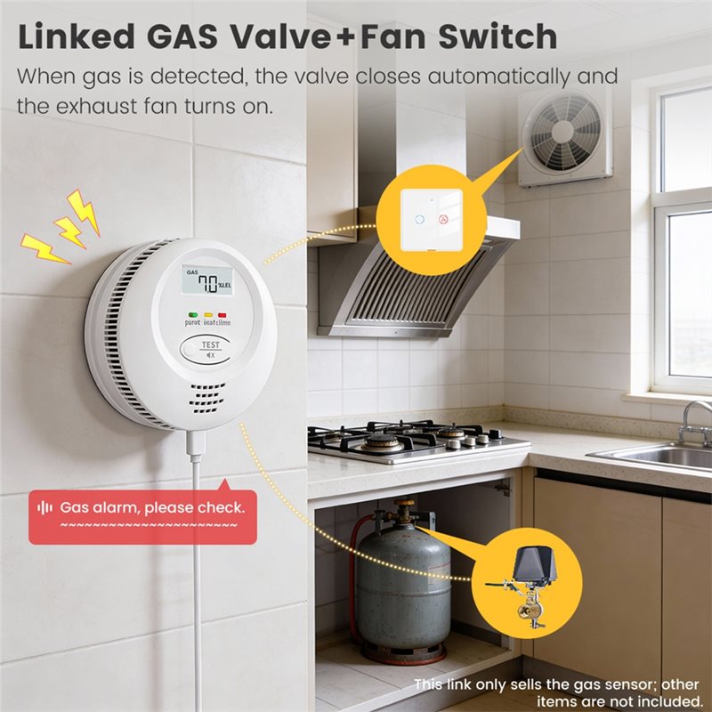 Tuya Smart Home Wifi Gas Leak  - Smart Home Kitchen reseña y precio