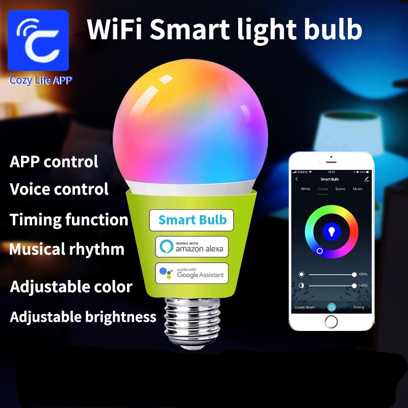 SIXWGH E27 Bulb WiFi 9W Smart  - Alexa Compatible Bulb reseña y precio