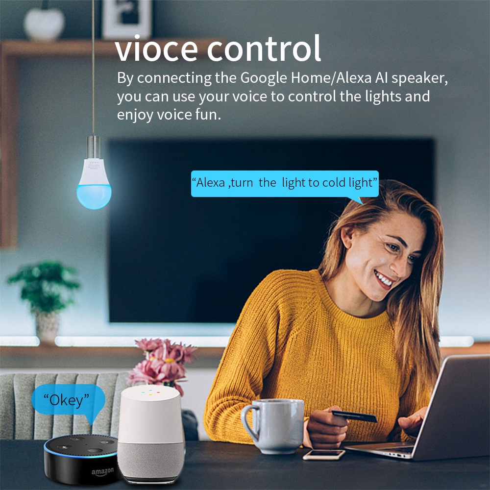 SIXWGH E27 Bulb WiFi 9W Smart  - Alexa Compatible Bulb reseña y precio