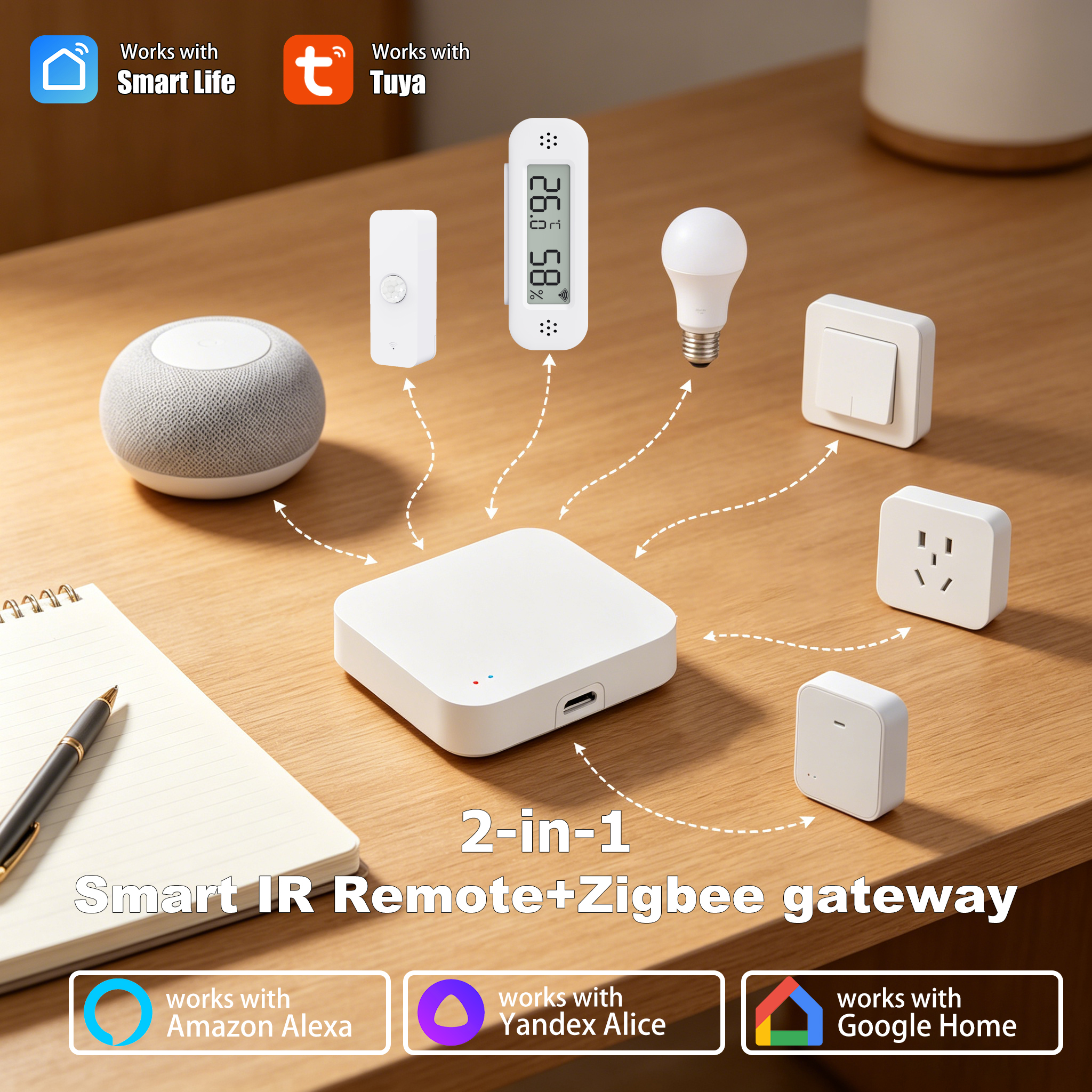 Tuya Zigbee 3.0 Gateway IR Rem - Smart Home Wifi Hub reseña y precio