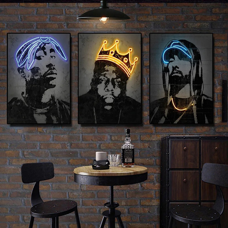 Abstract Neon Rapper Star Post - Smart Home Room reseña y precio