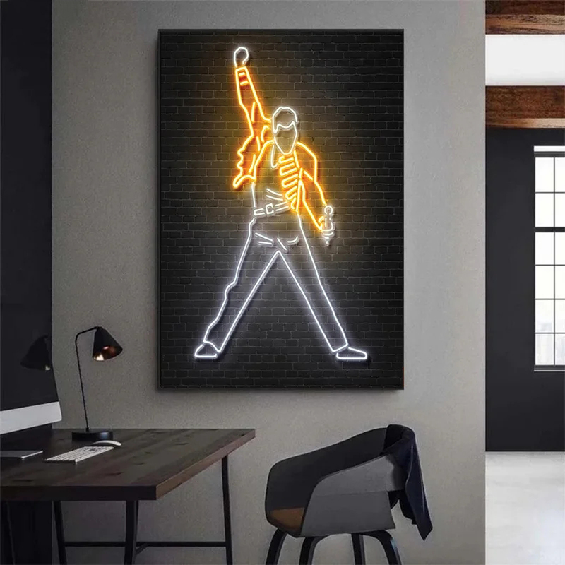 Abstract Neon Rapper Star Post - Smart Home Room reseña y precio