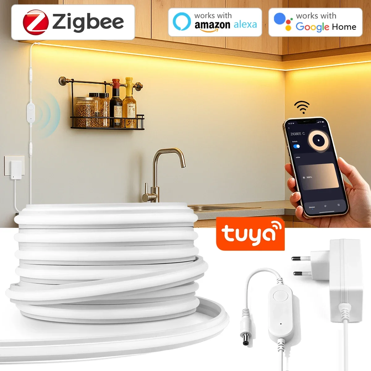 Zigbee 3.0 24V Neon LED Strip  - Smart Home Kitchen reseña y precio
