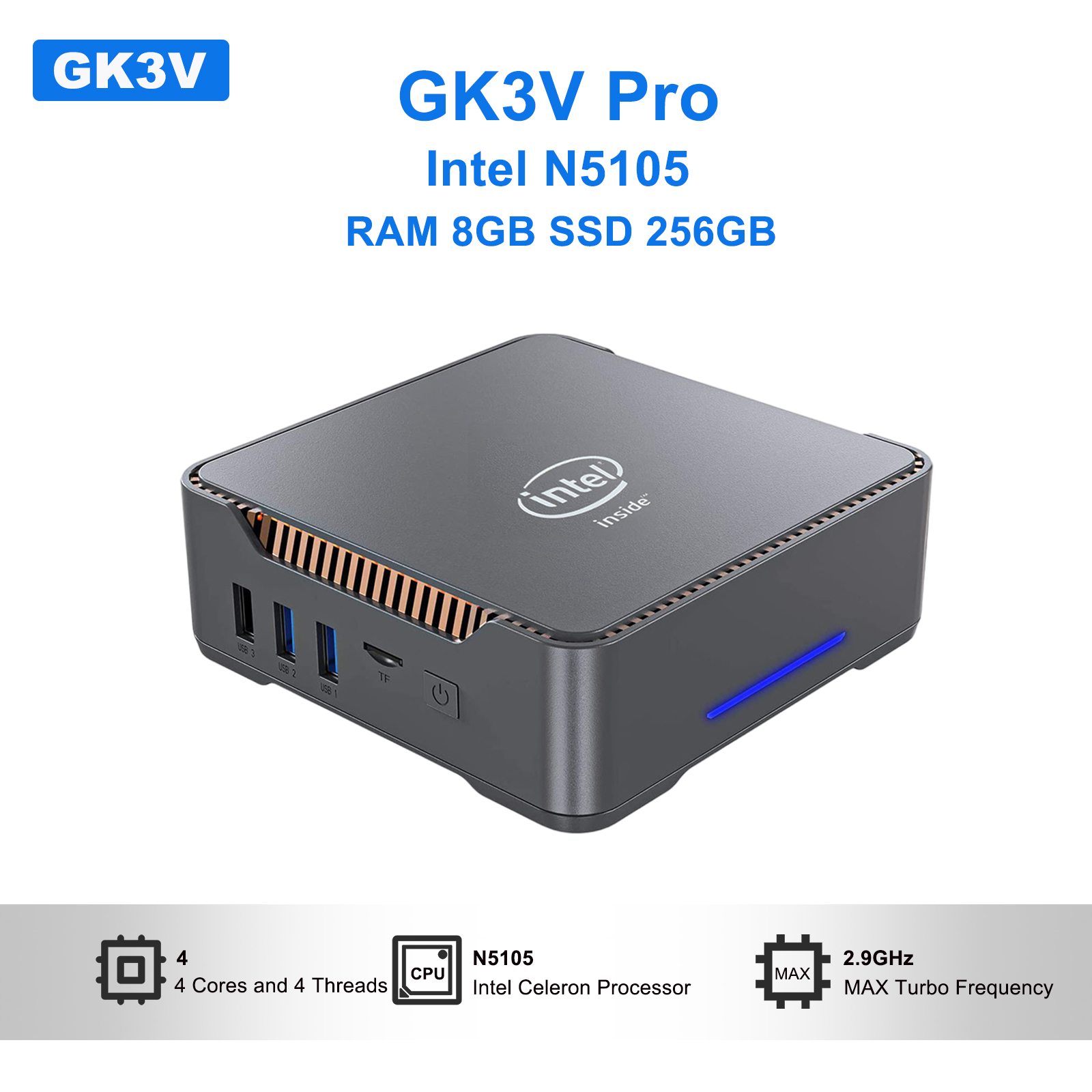 GK3V Pro mini pc Intel N5105 R - Smart Home Pc reseña y precio