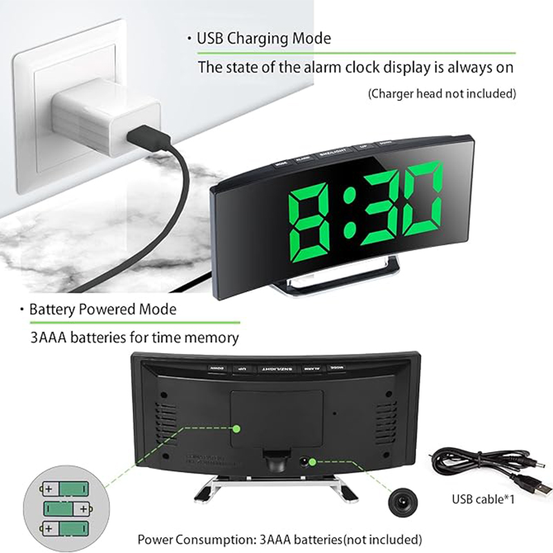 LED Digital Alarm Clock Curved - Smart Home Retrofit reseña y precio