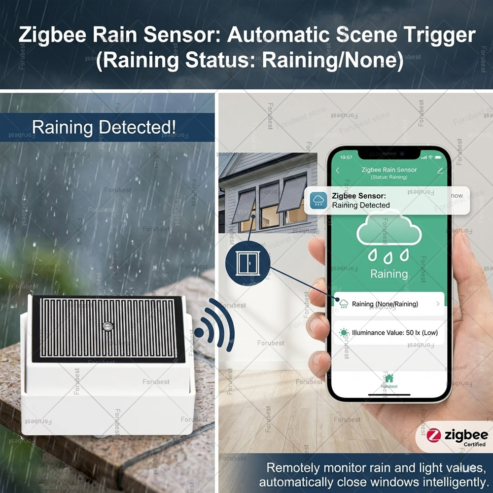 Zigbee Rain Sensor with Bright - Smart Home Green reseña y precio